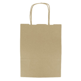 Bolsa Papel Kraft con Asas 100g/m² 18+8x24cm (450 Uds)