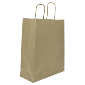 Bolsa Papel Kraft con Asas 100g/m² 25+11x31cm (200 Uds)