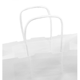 Bolsa Papel Kraft Blanca con Asas 100g/m² 25+13x33cm (200 Uds)