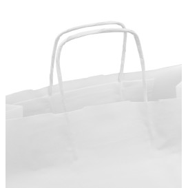 Bolsa Papel Kraft Blanca con Asas 100g/m² 35+18x34cm (250 Uds)