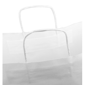 Bolsa Papel Kraft Blanca con Asas 100g/m² 44+15x46cm (200 Uds)