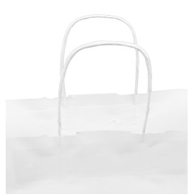 Bolsa Papel Kraft Blanca con Asas 100g/m² 32+12x41cm (25 Uds)