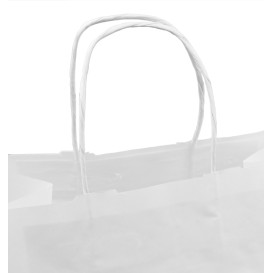 Bolsa Papel Kraft Blanca con Asas 80g/m² 30+18x29cm (25 Uds)