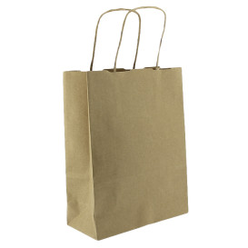 Bolsa Papel Kraft con Asas 100g/m² 22+11x27cm (25 Uds)