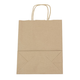 Bolsa Papel Kraft con Asas 100g/m² 22+11x27cm (25 Uds)