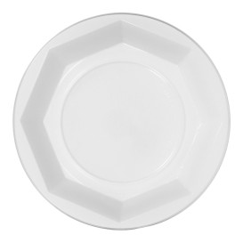 Plato Hondo Reutilizable Económico PS Blanco Ø22cm (25 Uds)