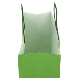 Bolsa Papel Verde con Asas 100g/m² 25+11x31cm (200 Uds)