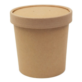 Tarrina de Cartón Kraft de 16Oz/450ml Ø10cm (25 Uds)