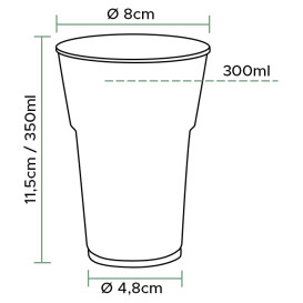 Vaso Reutilizable Económico PS "Diamant" Cristal 350ml Ø8,0cm (25 Uds)