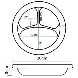 Plato Termico FOAM "Quiet Classic" 3 C. Laminado Blanco Ø260mm (500 Uds)