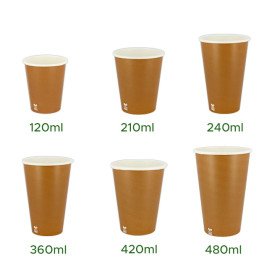 Vaso Cartón Plastic Free 4 Oz/120ml "Caramelo" Ø6,2cm (1.000 Uds)