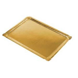 Bandeja Rectangular de Carton Oro 22x28cm (Caja 300 unid)