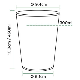 Vaso de Plástico PP Transparente 450ml Ø9,4cm (800 Uds)