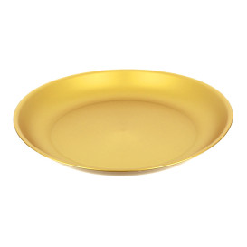 Plato Reutilizable Durable PP Mineral Oro Ø21cm (54 Uds)