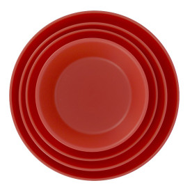 Plato Reutilizable Durable PP Mineral Rojo Ø23,5cm (54 Uds)