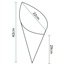 Cono de Papel Antigrasa Times 420mm 600g (1.000 Uds)