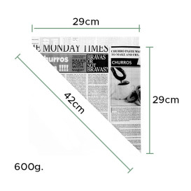 Cono de Papel Antigrasa Times 420mm 600g (1.000 Uds)