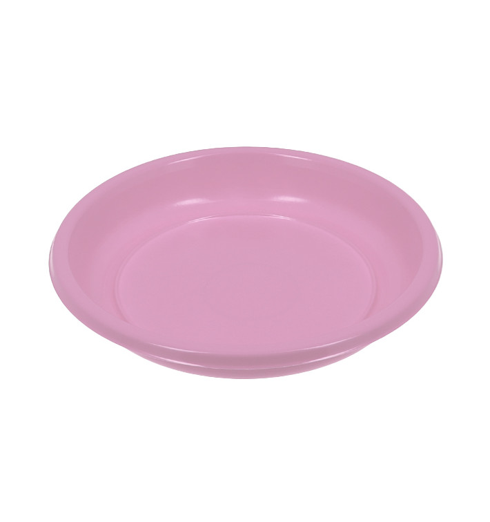 Plato Hondo Reutilizable Económico PS Rosa Ø20,5cm (25 Uds)