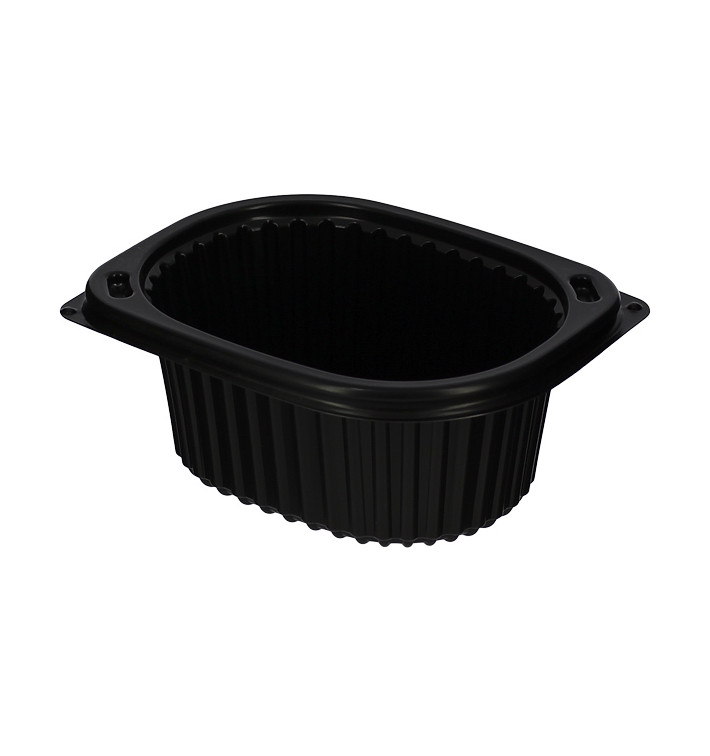 Envase Rectangular PP Negro 450ml 142x111x60mm (80 Uds)