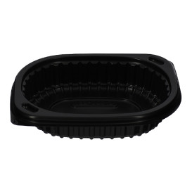 Envase Rectangular PP Negro 250ml 142x111x31mm (80 Uds)