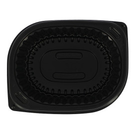 Envase Rectangular PP Negro 250ml 142x111x31mm (80 Uds)