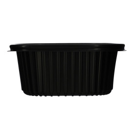 Envase Rectangular PP Negro 450ml 142x111x60mm (80 Uds)