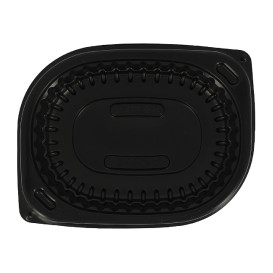 Envase Rectangular PP Negro 450ml 142x111x60mm (80 Uds)
