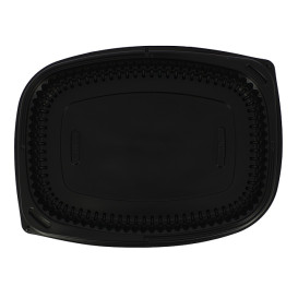 Envase Rectangular PP Negro 1050ml 255x189x45mm (40 Uds)