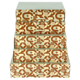 Caja para Dulces Menta Chocolate 17x11,5x4,3cm (600 Uds)