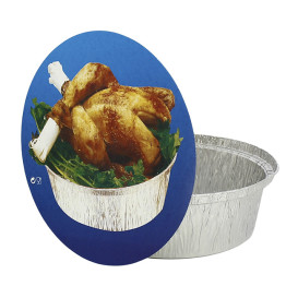 Tapa Cartón Envases Redondo para Pollo 1900ml (500 Uds)