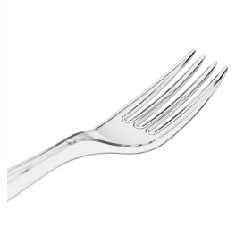Tenedor de Plástico PS Reutilizable Transparente 18cm (20 Uds)