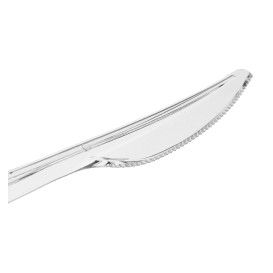 Cuchillo de Plástico PS Reutilizable Transparente 18cm (20 Uds)