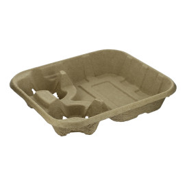 Portavasos de Cartón para 2 huecos con Bandeja (250 Uds)