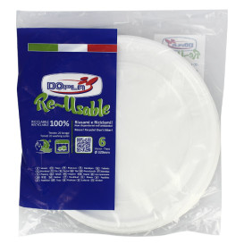 Plato Reutilizable PS Redondo Blanco Ø32cm (180 Uds)