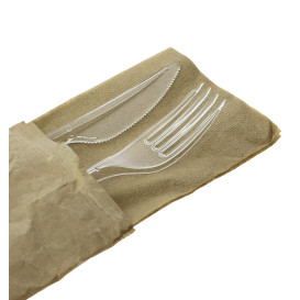 Set Cubiertos Reutilizables PS 2 Piezas + Servilleta (25 Uds)