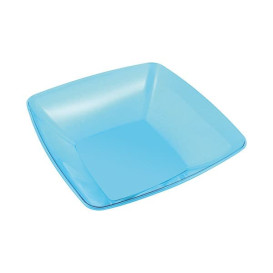 Bol de Plastico Cuadrado Turquesa 14x14cm 