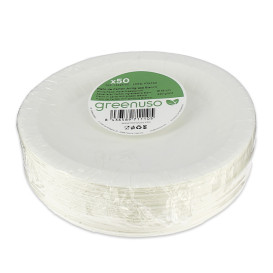 Plato de Cartón Redondo Antigrasa Blanco Ø18cm 220g/m² (400 Uds)