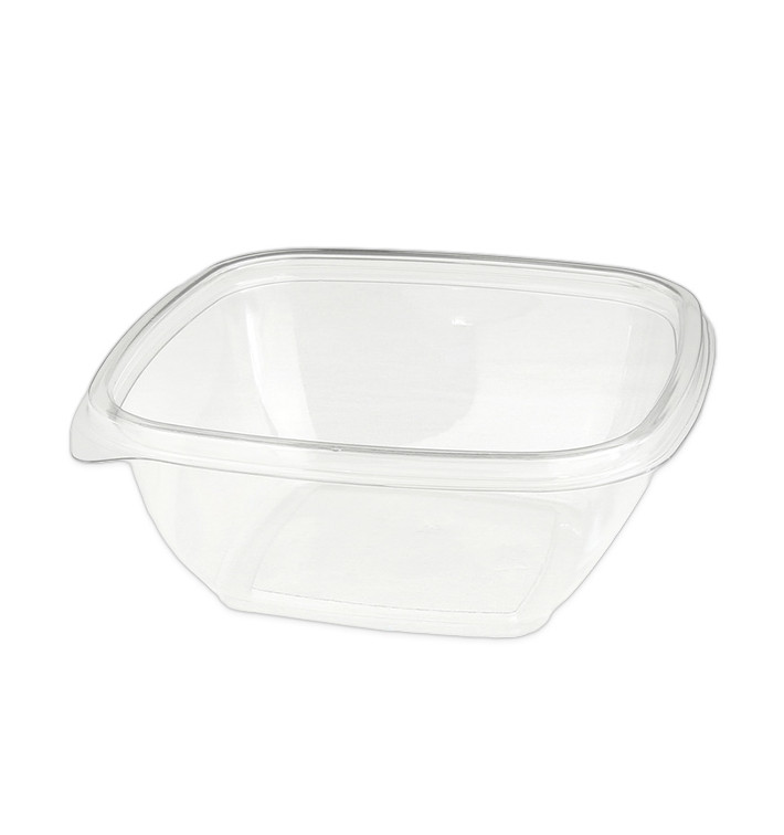 Bol de Plástico Cuadrado PET 375ml 125x125x50mm (50 Uds)