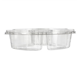 Bol Plástico PET 5C con tapa Ø26x7cm (100 Uds)
