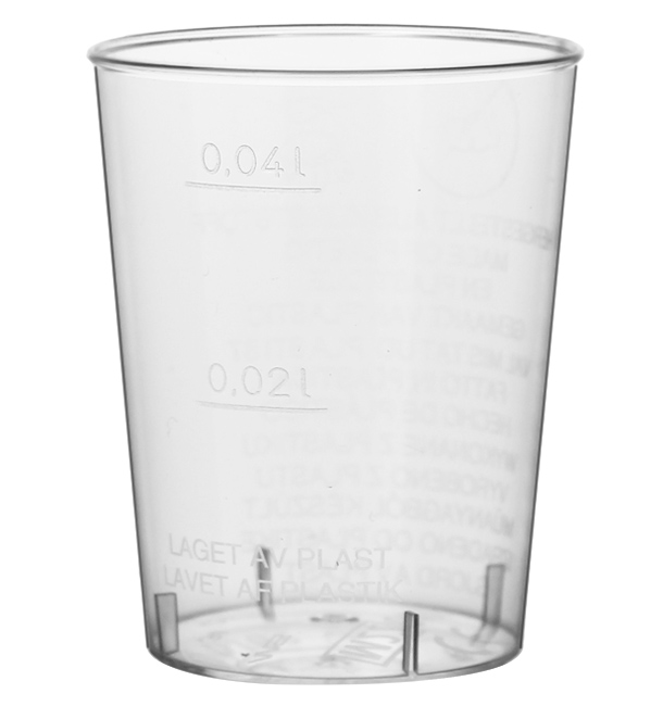 Vaso Inyectado Transparente PS 40 ml (50 Uds)