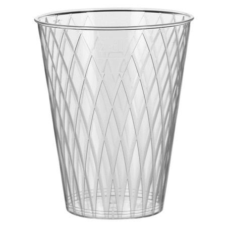 Vaso Reutilizable PS Cristal Rombos 200ml (50 Uds)