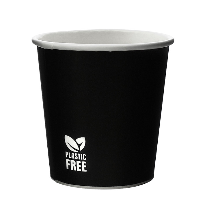 Vaso Cartón Plastic Free 4 Oz/120ml Negro Ø6,2cm (1.000 Uds)