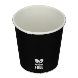 Vaso Cartón Plastic Free 4 Oz/120ml Negro Ø6,2cm (1.000 Uds)