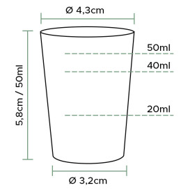 Vaso Inyectado Transparente PS 50 ml (1600 Uds)