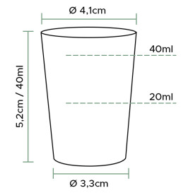 Vaso Inyectado Transparente PS 40 ml (2000 Uds)