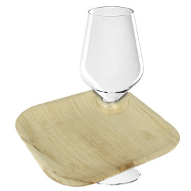 Plato de Hoja de Palma con Soporte 21x21x1,5cm (200 Uds)