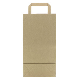 Bolsa Papel Kraft para Botellas Asa Plana 19+8x37cm (50 Uds)