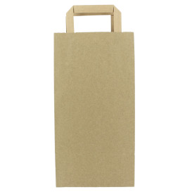 Bolsa Papel Kraft para Botellas Asa Plana 19+8x37cm (50 Uds)