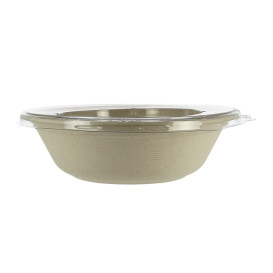 Bol Caña de Azúcar con tapa 1000ml Ø210x60mm (15 Uds)