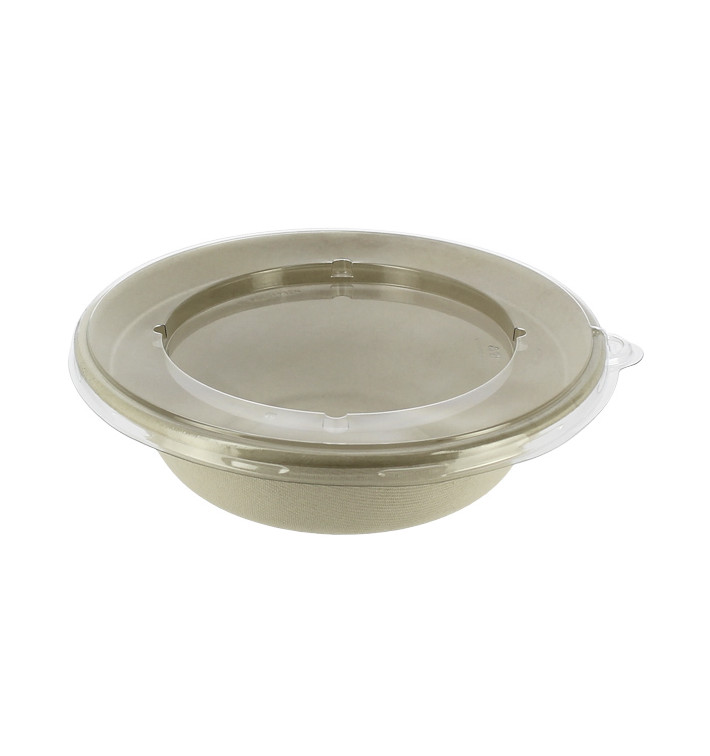 Bol Caña de Azúcar con tapa 1000ml Ø210x60mm (15 Uds)